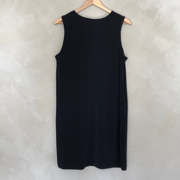 NWT Tahari solid black sleeveless shift dress - Picture 4 of 6